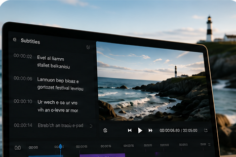 Subtitle editing interface